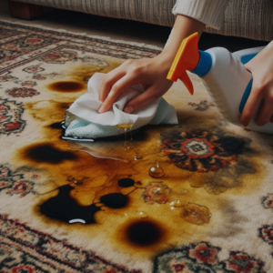 پاک کردن لکه روغن و قهوه از فرش